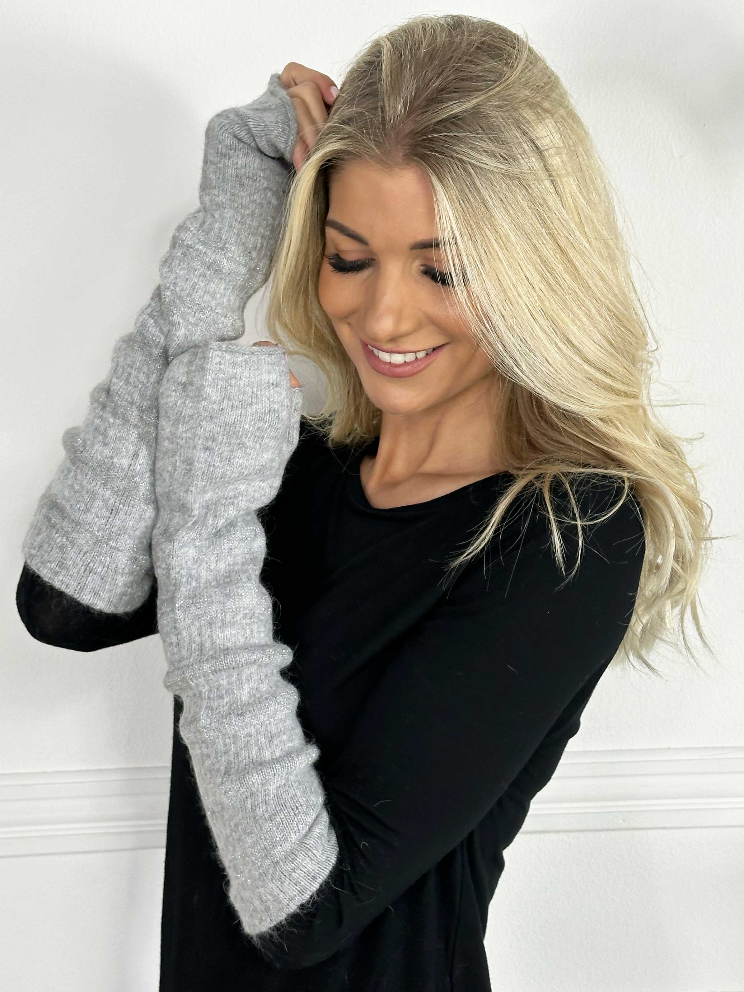 Tacita - Bløde handsker / armvarmere med glimmertråde